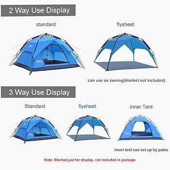 3〜4人用の自動テント,簡単なインスタントセットアップ Amazon.co.jp: テント 自動テント3-4人キャンプテントの簡単な